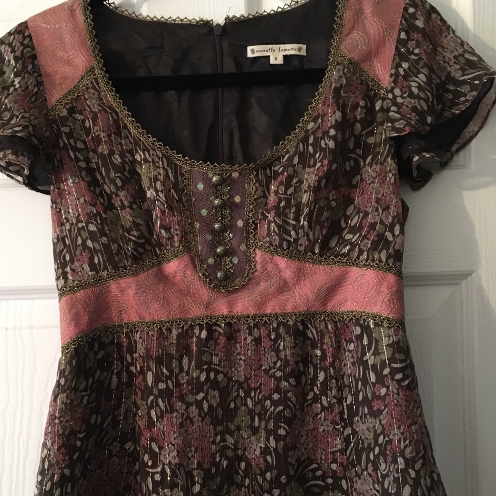 Anthropologie Nanette LaPore Blouse brown/pink 6